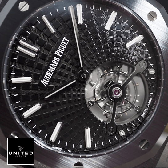 Audemars Piguet Royal Oak Tourbillon 26522CE.OO.1225CE.01 Replica 6 Audemars Piguet Tourbillion Black Dial Steel Case Replica close analog view