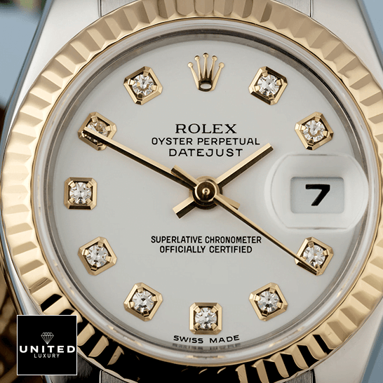 Rolex Datejust 179173 Yellow Gold & Diamond Silver Dial Replica 1 Rolex Datejust Diamond White Dial Replica close analog view