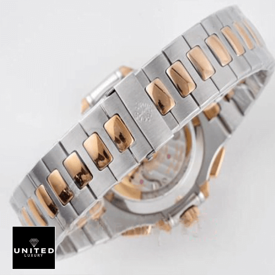 Patek Philippe Rose Gold 5980/1AR Replica 5 Patek Philippe Nautilus Steel 5980 Steel Bracelet Replica white background