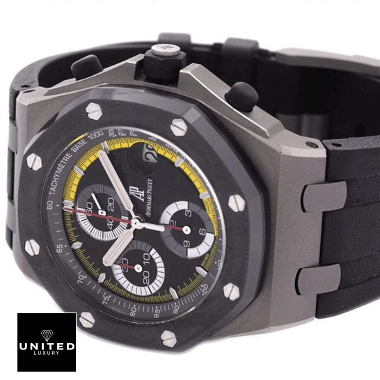 AP Sebastien Buemi Replica 3 Audemars Piguet Royal Oak Black Dial Steel Case Replica side view