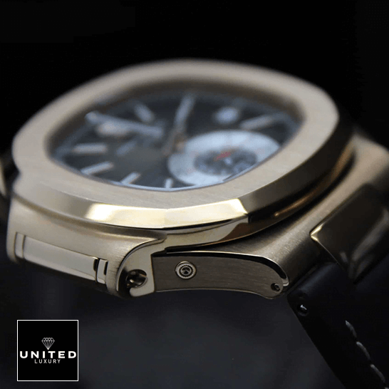 Patek Philippe Nautilus Rose Leather Replica 2 Patek Philiippe Nautilus Rose Gold 5712R-0001 Replica side view