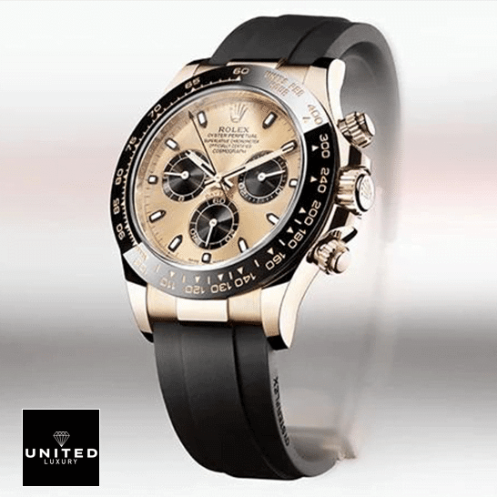 Rolex Daytona Cosmograph 116518LN Gold Dial Replica 2 Rolex Daytona 116518LN Yellow Gold Case Button & Crown Pusher Replica