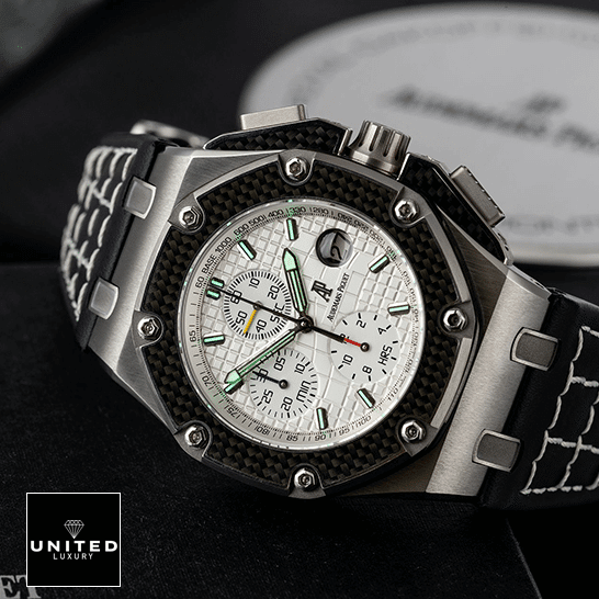 Royal Oak White Dial Replica 8 Audemars Piguet Royal Oak Offshore Stainless Steel Bezel Replica on the ap box