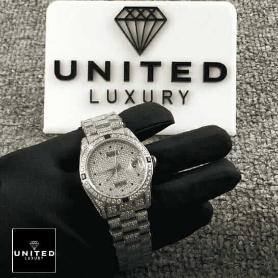 Rolex Datejust Oyster Diamond Replica 1 Rolex Datejust 31 116624 Replica stainless steel case and a gem-set bezel