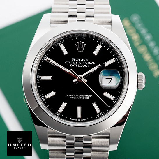 Rolex Datejust 118239 Stainless Steel Black Dial Replica 2 Rolex Datejust 11823 Black Dial Steel Jubilee Replica next to warranty card