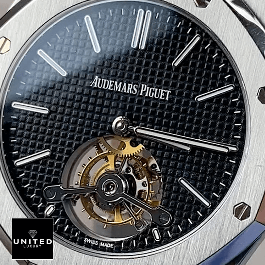 Royal Oak Tourbillon Black Replica 6 Audemars Piguet Royal Oak Black Dial Tourbillion Replica close analog view