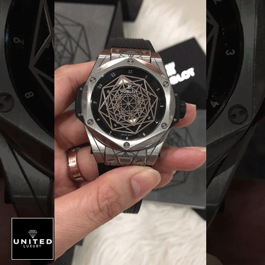 Hublot Sang Bleu Replica 2 Hublot Big Bang Sang Bleu 415.NX_.1112.VR Black Rubber Bracelet Replica