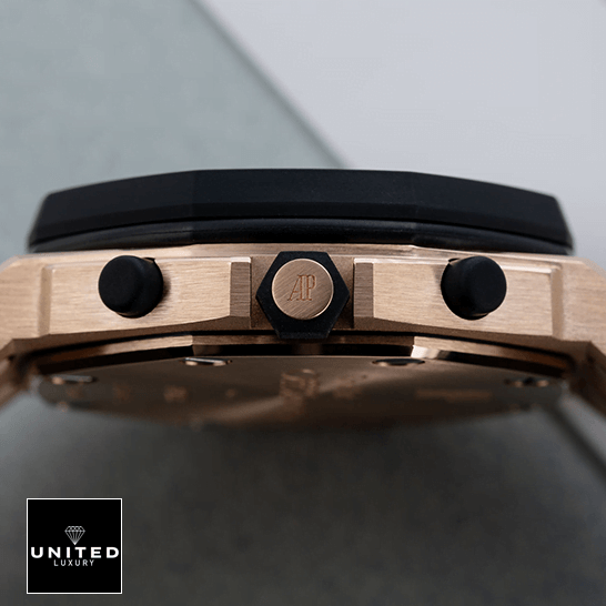 AP Royal Oak Rose Replica 11 Audemars Piguet Royal Oak Gold Case 25940OK.OO_.D002CA.01 Replica crown / push button