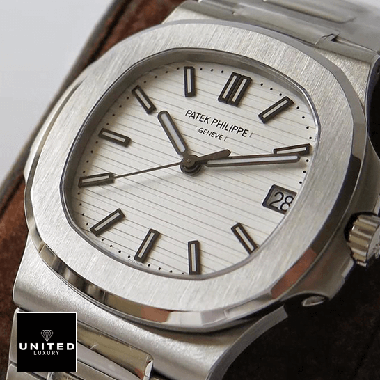 Patek Nautilus 5711/1A-011 Replica 2 Patek Philippe Nautilus 57111A-011 Steel Case White Dial Replica front view