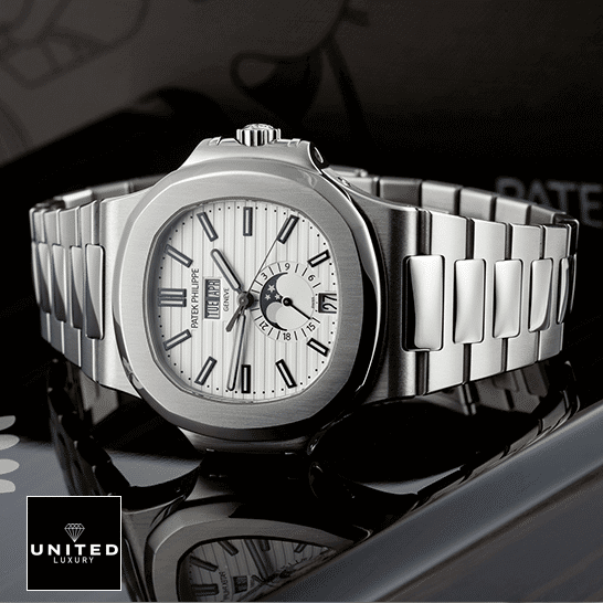 Patek Philippe Nautilus White Dial Replica 5 Patek Philippe Nautilus 5726 Steel Case Replica on the box