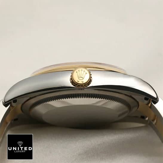 Rolex Datejust Yellow Gold Black Dial 116203 Oyster Replica 6 Rolex Datejust 116203 S.Steel Case Replica Yellow Gold Crown Pusher