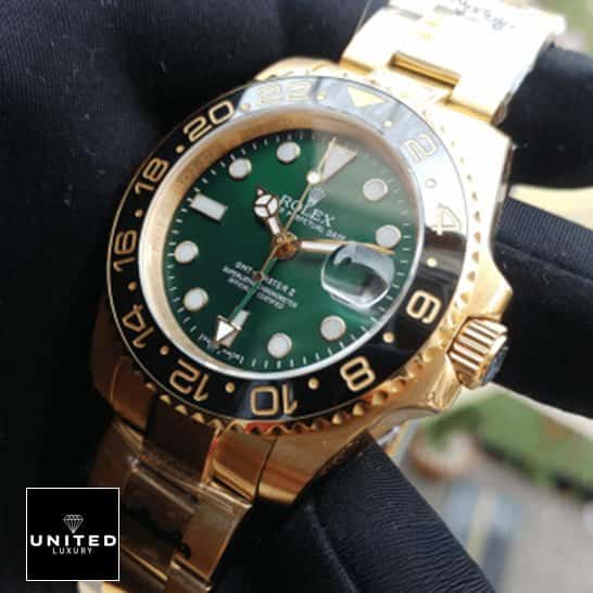 Rolex GMT-Master II 11678LN Yellow Gold Green Dial oyster Replica 1 Rolex GMT Green Dial Replica Gold Bracelet