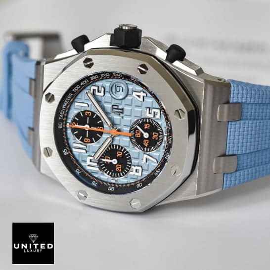 Audemars Piguet 26238ST Blue Dial Replica 5 Audemars Piguet 26238ST Replica Black Crown Pusher