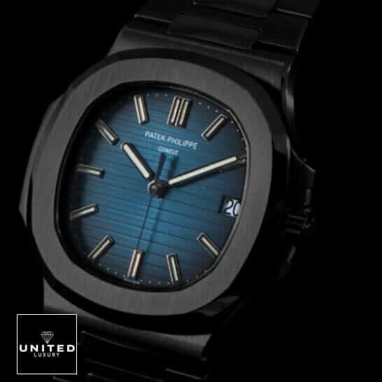 Patek Philippe Black 5711 Replica 3 Patek Philippe Geneve Blue Dial 5711 Replica black background