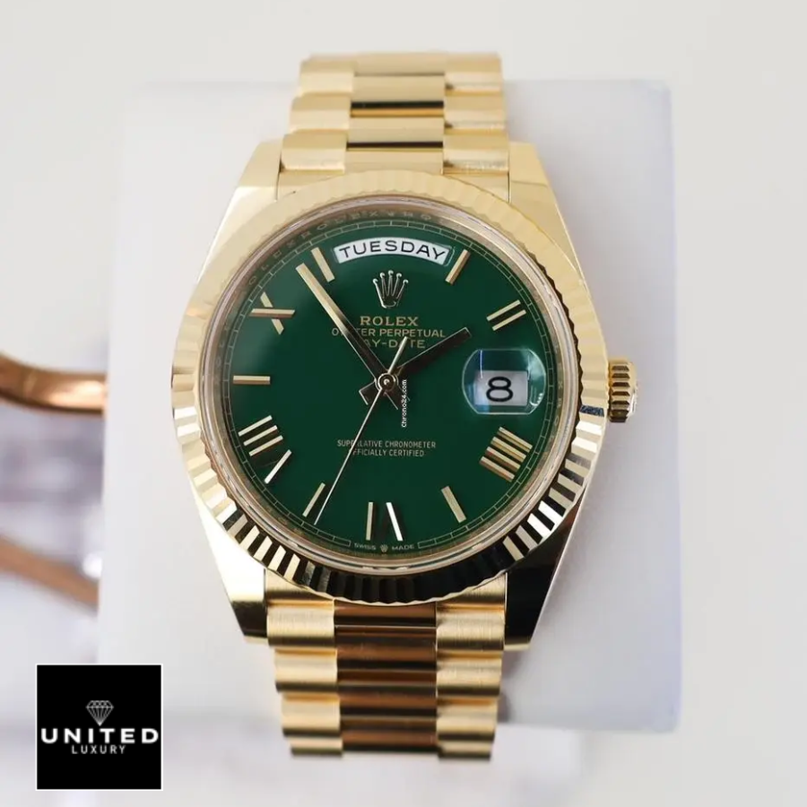 Rolex Day-Date Green Roman Dial 1 rolex-day-date-roman-green-dial-white-background