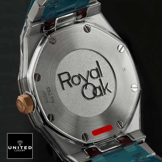 AP Ladies Diamond Watch Replica 3 Audemars Piguet Royal Oak Stainless Steel Case Replica upside view