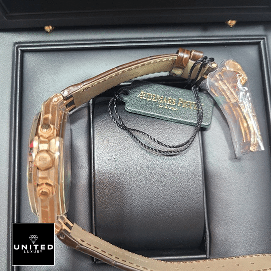 Audemars Piguet Royal Oak Chronograph 26331OR.OO.D821CR.01 Replica 4 Audemars Piguet Royal Oak Crown / Push Button Replica side view in the box