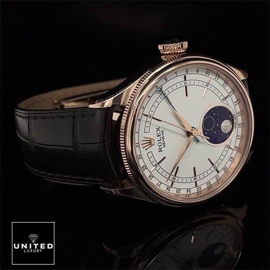 Rolex Gold Cellini Replica 1 Rolex Cellini Moonphase White Dial Pink Gold 50535-0002 Replica