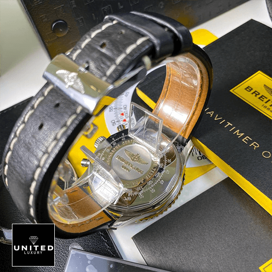 Breitling Navitimer B01 Leather Replica 6 Breitling Navitimer Black Leather Bracelet Replica upside view