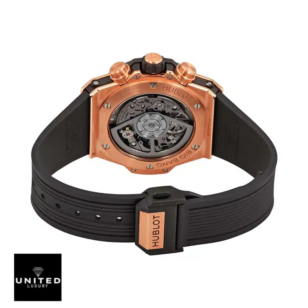 Hublot Rose Gold Replica 5 The Hublot Big Bang King Gold 441.OX.1180.RX Black Rubber Bracelet Clasp