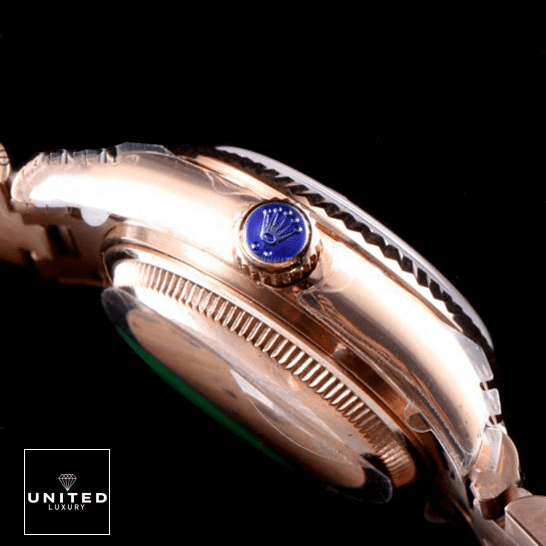Rolex Everose Gold Replica 4 Rolex Lady-Datejust 279175 S.Steel Case Replica Right Side Crown Pusher