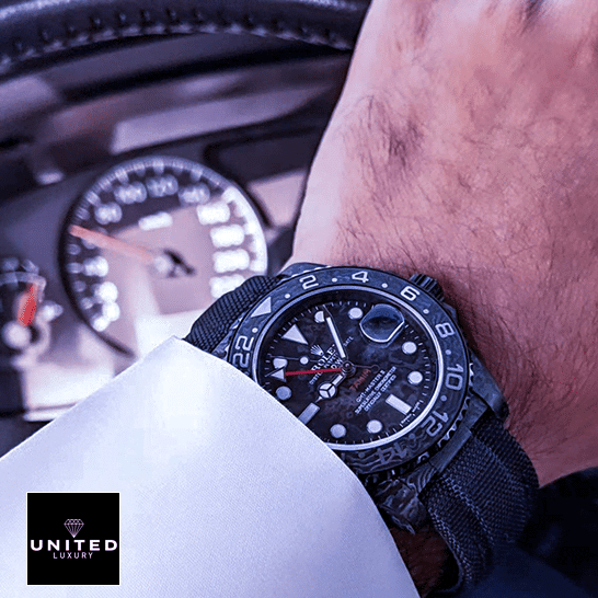 Rolex DiW NTPT Carbon Replica 3 Rolex DiW NTPT Carbon Black Replica on his arm