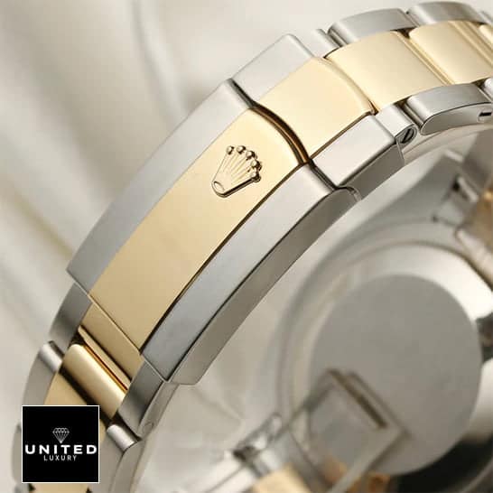 Rolex Datejust Yellow Gold Black Dial 116203 Oyster Replica 5 Rolex Datejust 116203 S.Steel Replica Two Tone Fold Clasp on the Rolex logo