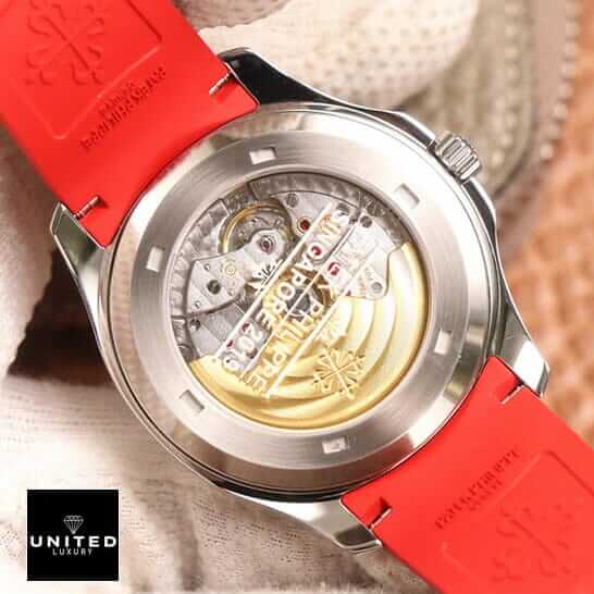 Patek Philippe Red 5167A Replica 3 Patek Philippe Geneve Steel Case Red Rubber Bracelet Replica upside view