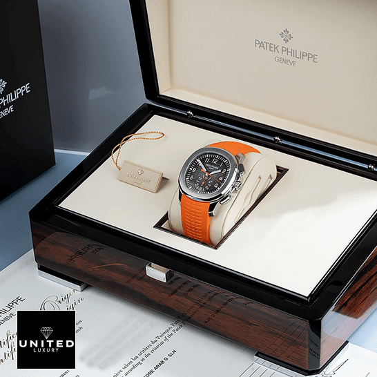 Patek Philippe Chronograph Replica 3 Patek Philippe Aquanaut Orange Black Dial 5968A-001 Replica in the box