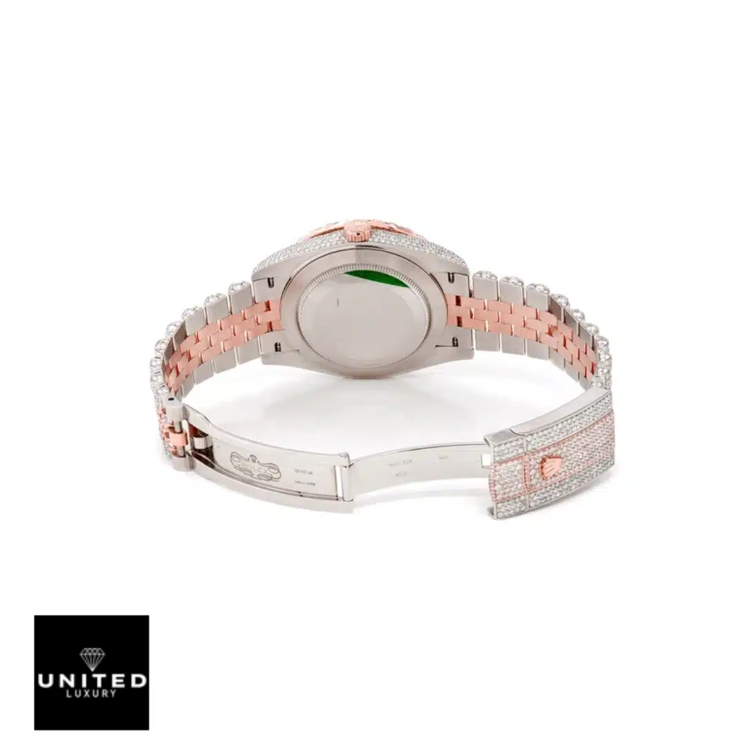 Rolex Datejust Two Tone Jubilee Fully Iced Out 126303 Replica 5 Rolex Datejust 126303 Replica two-tone Oyster Bracelet Open Fold Clasp