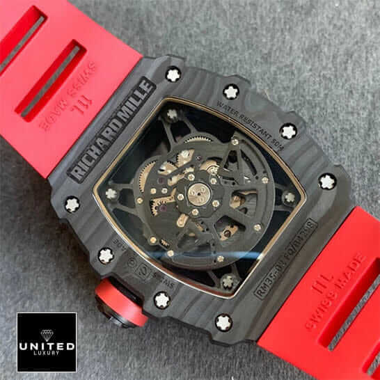 RM3502 Red Carbon Replica 2 Richard Mille Black Carbon Case RM3502 Replica upside view