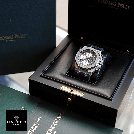 Audemars Piguet Navy Replica 2 Audemars Piguet 26470ST.OO_.A027CA.01 Blue Dial Replica in the ap box