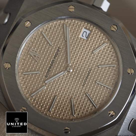 Audemars Piguet Royal Oak 14802ST.OO.0944ST.02 Replica 5 Audemars Piguet Royal Oak Rose Gold Dial Steel Bezel Replica front view