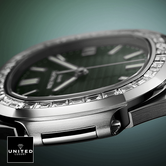 Patek Philippe Diamond Bezel Replica 3 Patek Philippe Diamond Bezel Green Dial Replica side view