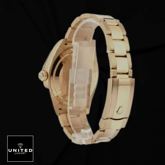 Rolex Oyster Datejust Replica 3 Rolex Datejust 278278-0019 Yellow Gold Oyster Bracelet Replica Fold Clasp on the Rolex logo