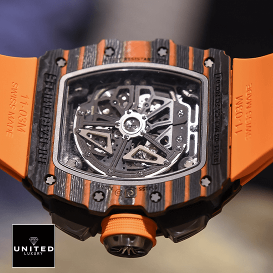 Richard Mille RM 11-03 McLaren Replica 5 Richard Mille Mclaren hand Carbon Case 11-03m Replica upside view