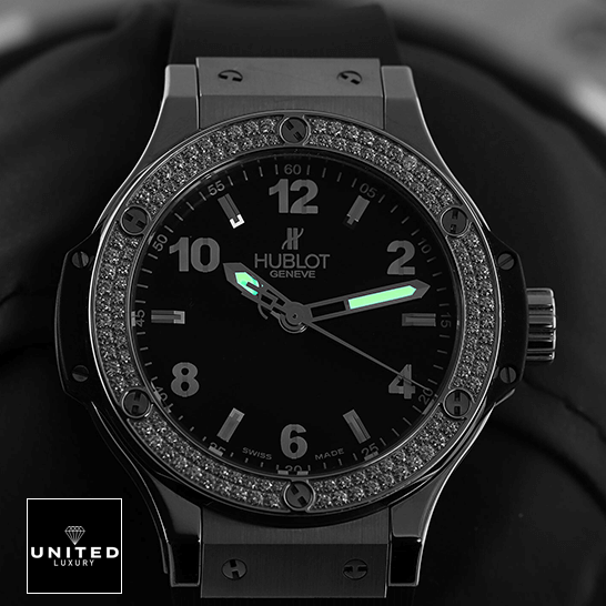 Hublot Diamond Bezel Replica 3 Hublot 361_SX_1270_RX_1104 Big Bang Steel Black Diial Replica dial phosphor
