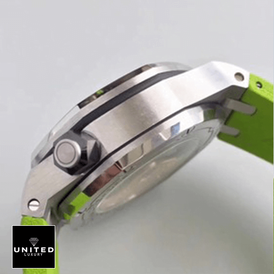 Audemars Piguet Royal Oak Offshore 26703ST.OO.A051CA.01 Replica 3 Audemars Piguet Royal Oak Green Rubber Replica stainless steel crown