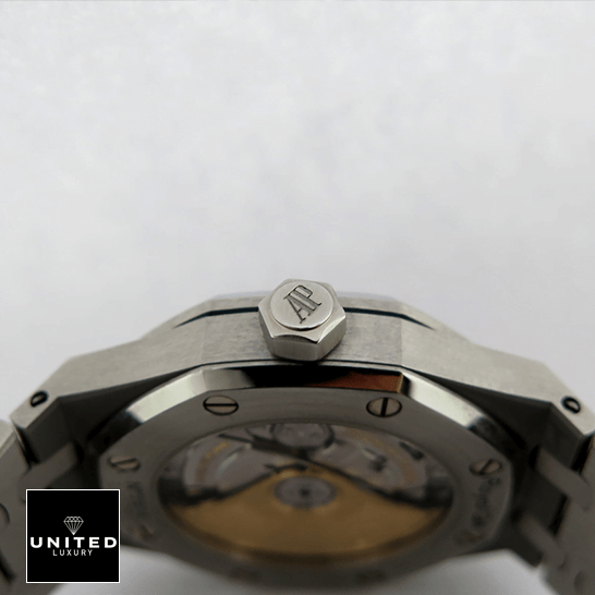 Audemars Piguet Royal Oak 15451ST.ZZ.1256ST.01 Replica 3 Audemars Piguet Royal Oak 15451 Replica crown on the ap logo