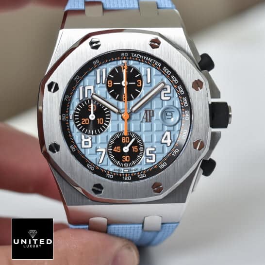 Audemars Piguet 26238ST Blue Dial Replica 4 Audemars Piguet 26238ST Steel Bezel Replica view at hand