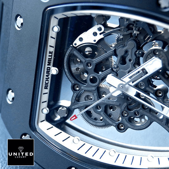 RM055 Black Replica 5 Richard Mille RM055 White Skeleton Black Bezel Replica