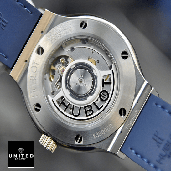 Blue Titanium Replica 6 Hublot Classic Fusion Steel Case 1390006 Replica upside view
