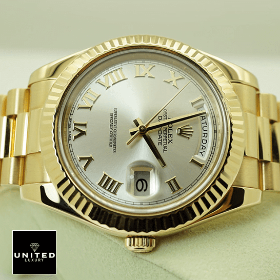 Rolex Day-Date II Collection Gold Silver White Dial 218238 Replica 6 Rolex Day-Date II Collection Gold Silver White Dial 218238 Replica