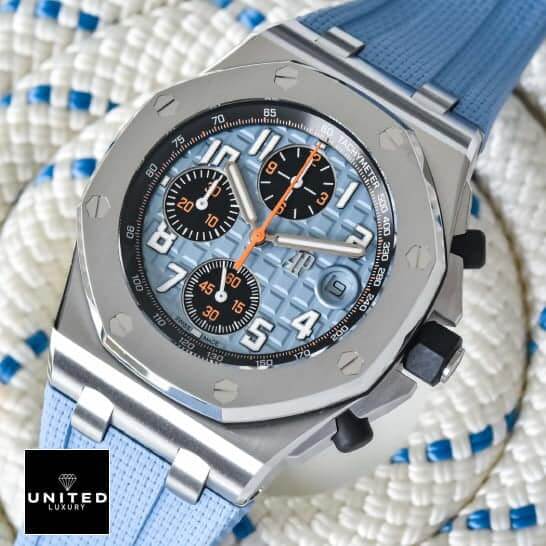 Audemars Piguet 26238ST Blue Dial Replica 3 Audemars Piguet 26238ST Blue Dial Replica on the rope