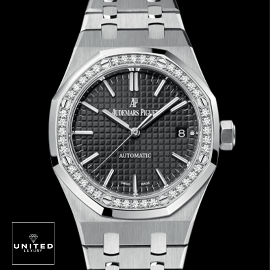 Audemars Piguet Royal Oak 15451ST.ZZ.1256ST.01 Replica 1 Audemars Piguet 15451 Royal Oak Selfwinding Black Dial Replica black background