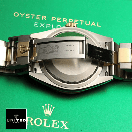 Rolex Explorer 124273 Black Dial Replica 6 Rolex 2021 Explorer 124273 Two Tone Bracelet Replica Open Fold Clasp on the Rolex Box