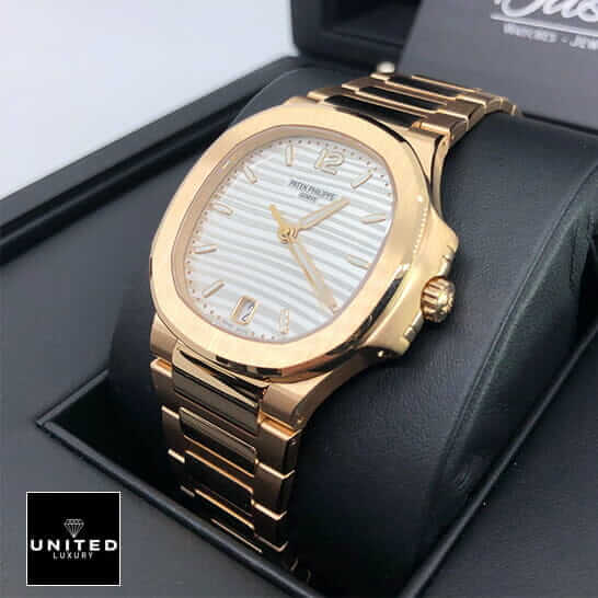 Patek Philippe Rose White Replica 4 Patek Philippe Rose Gold White Dial Replica in the black box