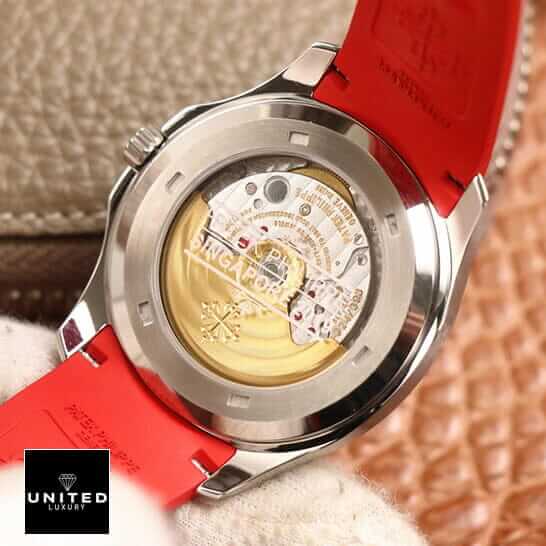 Patek Philippe Red 5167A Replica 4 Patek Philippe Red Rubber Bracelet Steel Case Replica upside view