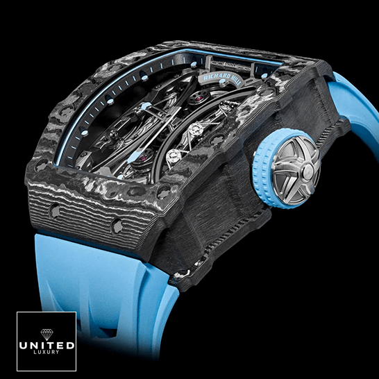 Pablo Mac Donough Replica 1 Richard Mille Tourbillion Pablo Mac Donough Carbon Blue Rubber Bracelet Replica