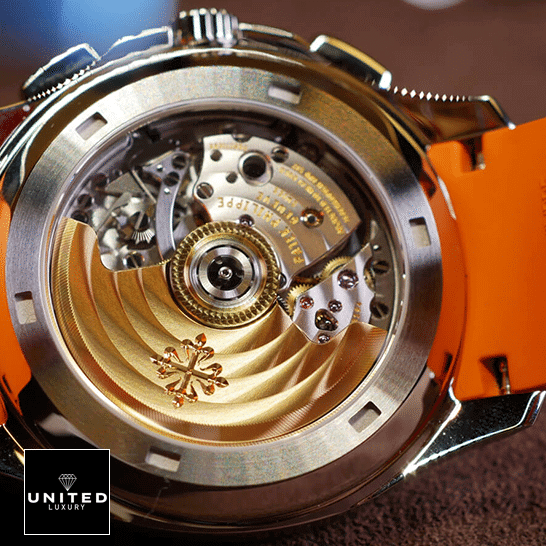Patek Philippe Chronograph Replica 7 Patek Philippe Aquanaut Orange 5968A-001 Steel Replica upside view